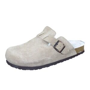 Cushionaire Lane Mens Suede Clog Slippers Size 10 Casual Comfort Taupe Brown